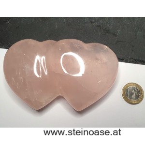 Doppel-Herz Rosenquarz 'groß'